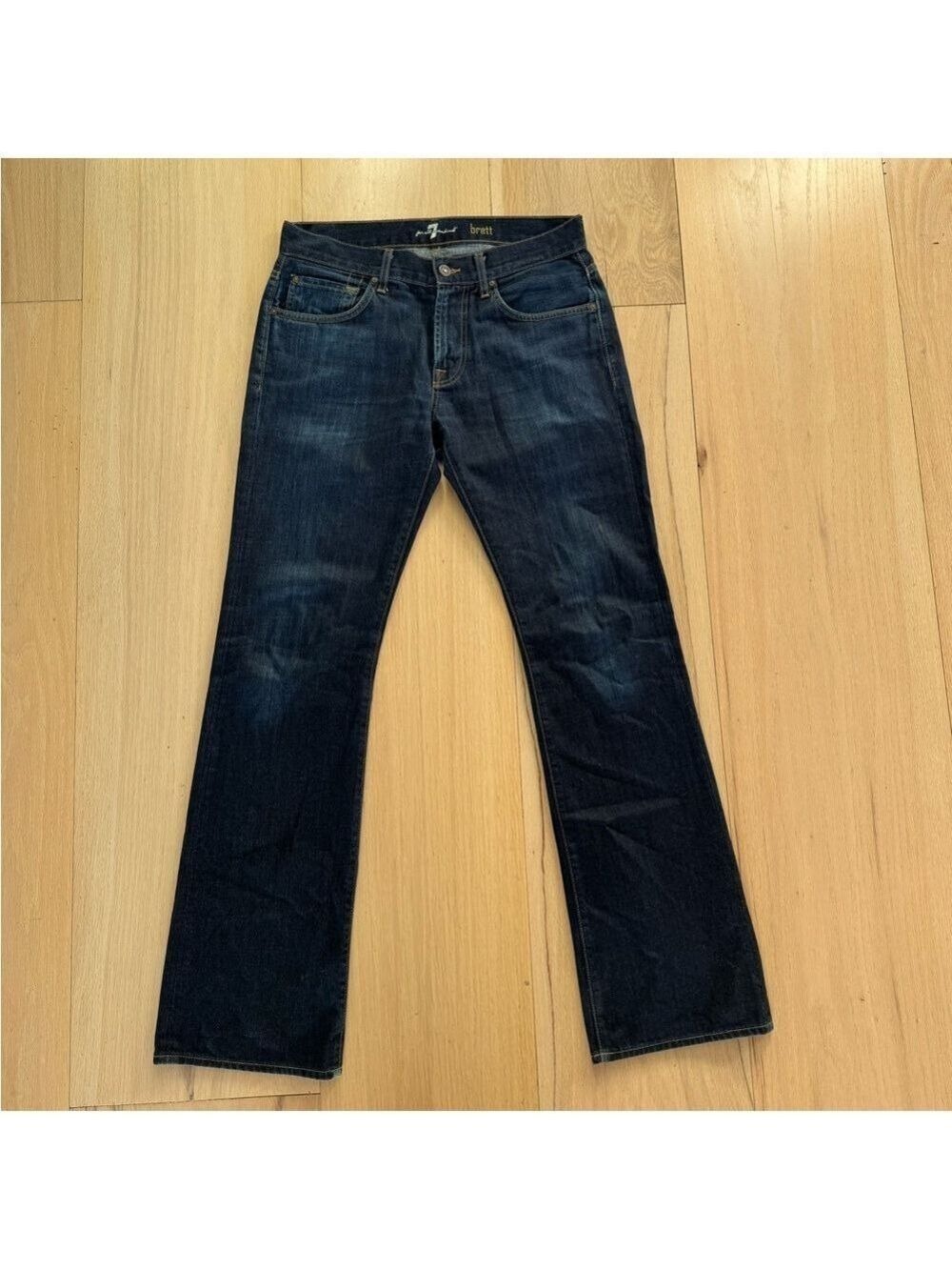 7 for all Mankind brett Jeans Dark Wash Wide Straight Leg Size 32